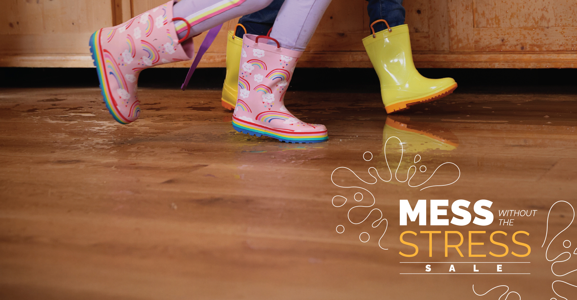 Mom and daughter playing with tablet on hard surface floors